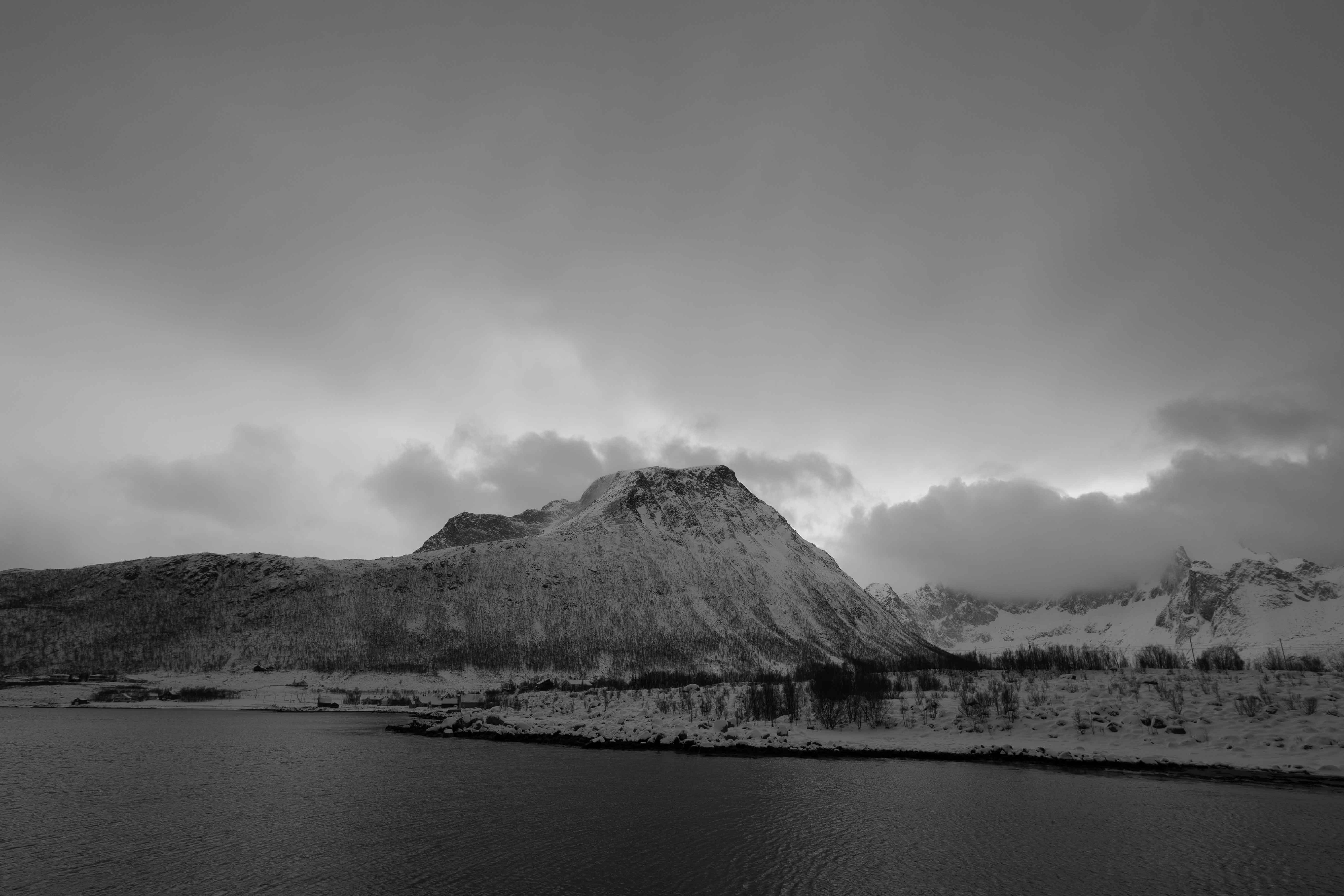 Black and White Norway Fjord